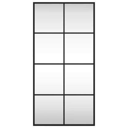 Specchio da Parete Nero 40x80 cm Rettangolare in Ferro - homemem39