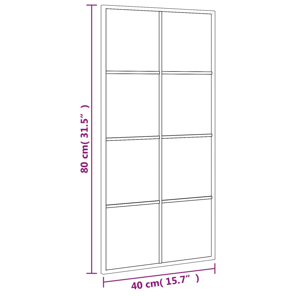 Specchio da Parete Nero 40x80 cm Rettangolare in Ferro | homemem39
