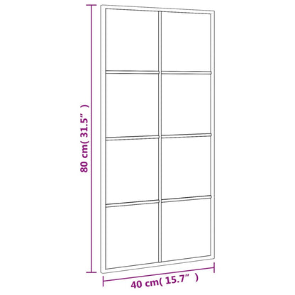 Specchio da Parete Nero 40x80 cm Rettangolare in Ferro | homemem39