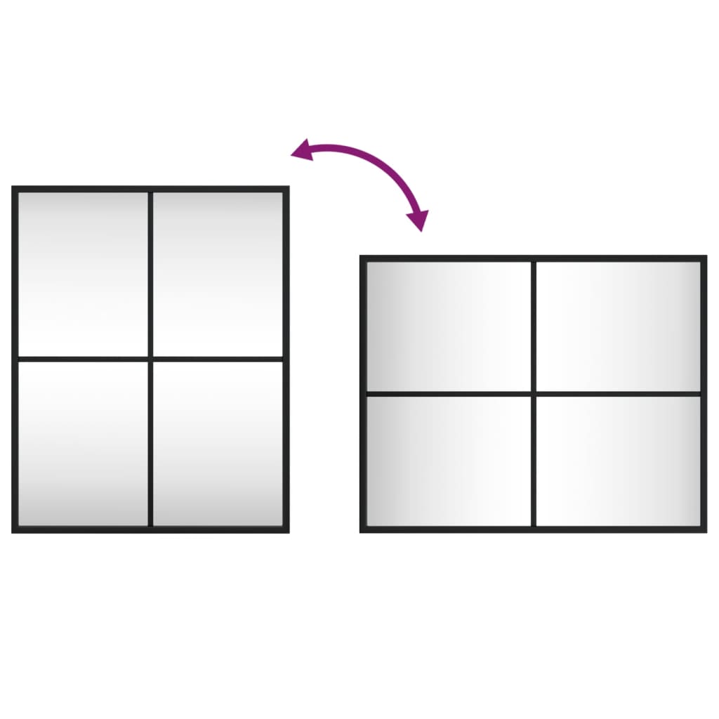 Schwarzer Wandspiegel 40x50 cm rechteckig aus Eisen