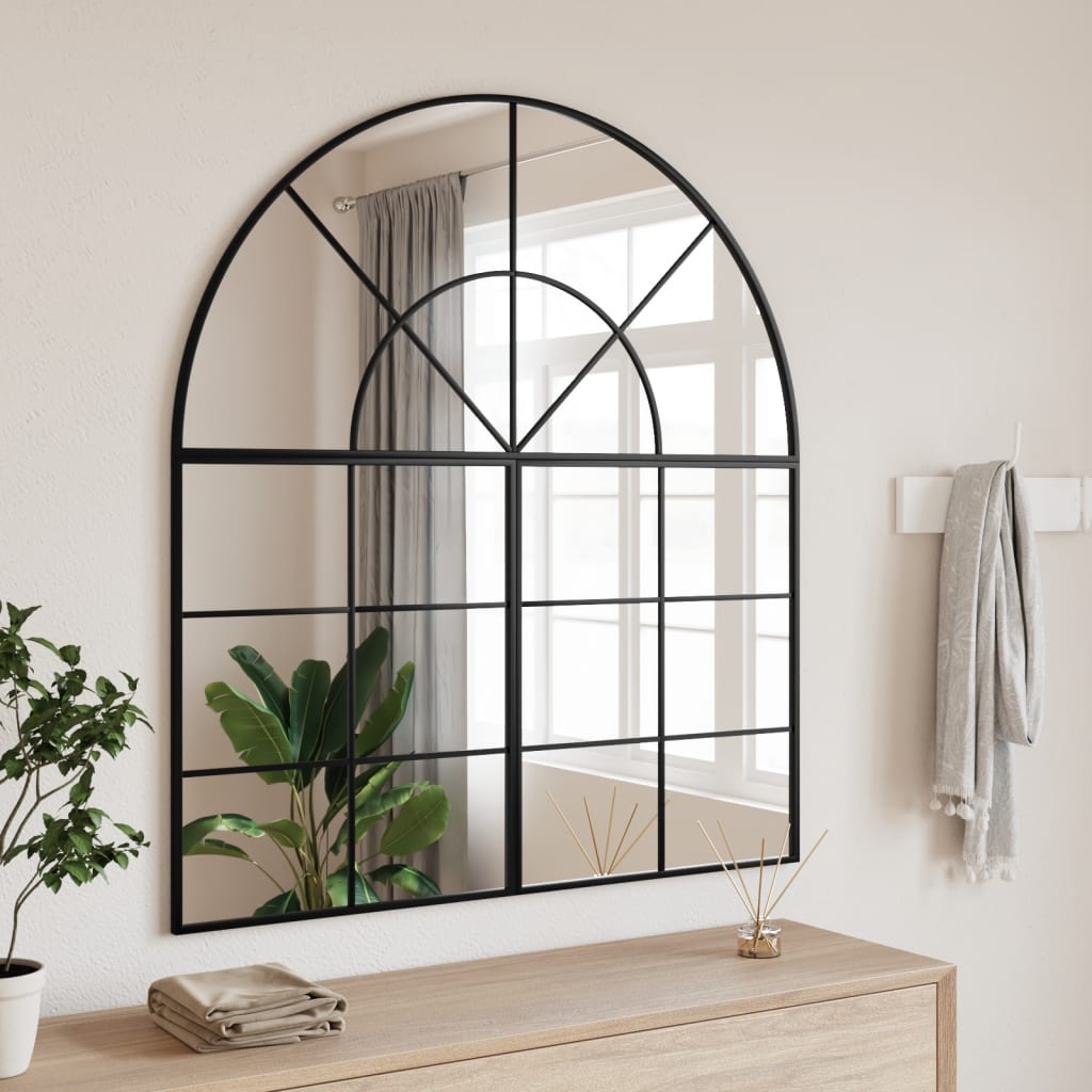 Specchio da Parete Nero 100x50 cm Arco in Ferro | homemem39