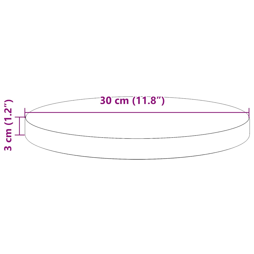 Piano Tavolo Rotondo Ø30x3 cm in Legno Massello di Pino - homemem39