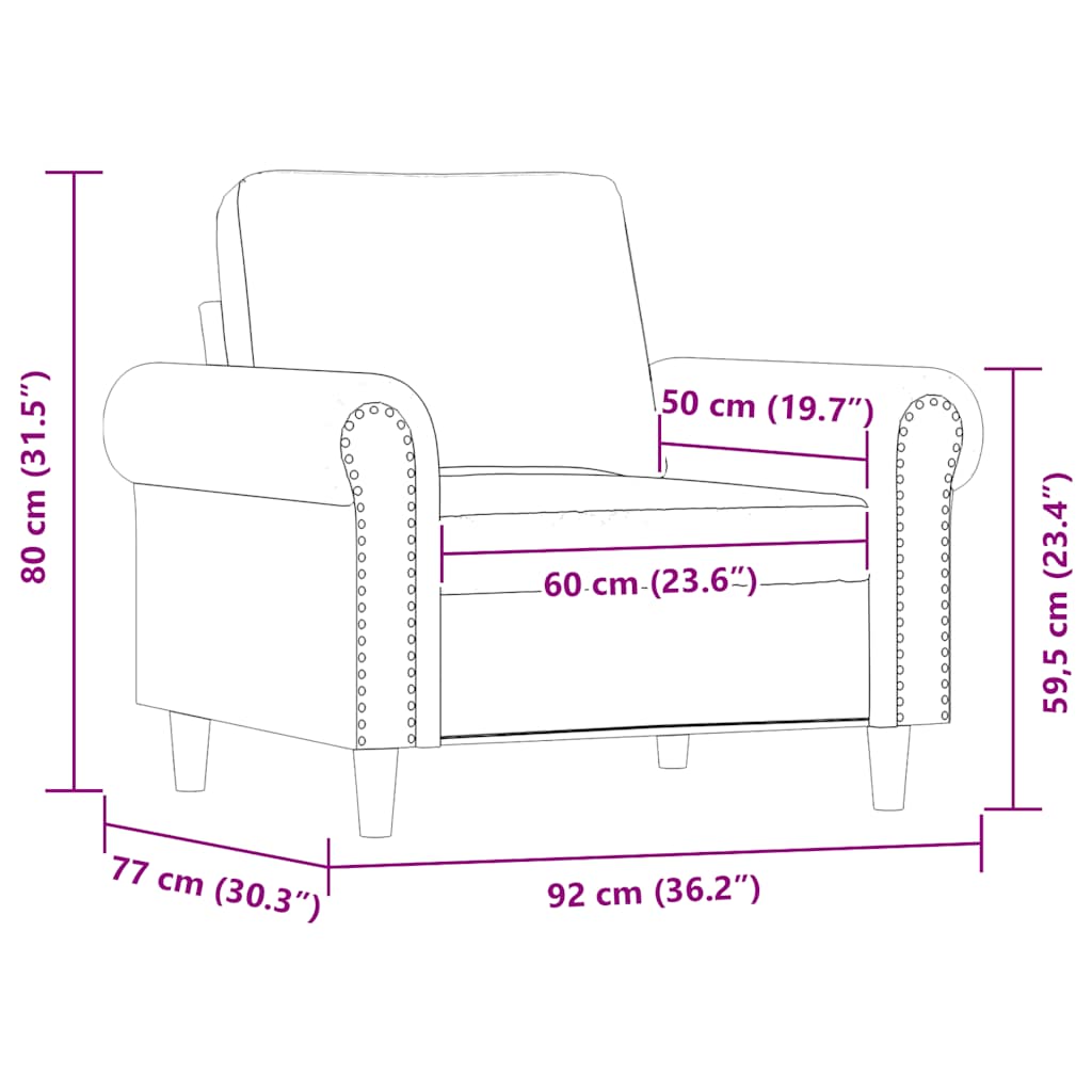 Poltrona Crema 60 cm in Similpelle | homemem39
