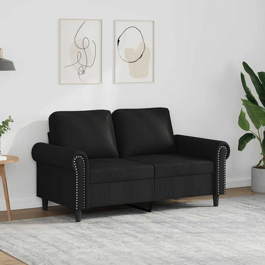 Divano a 2 Posti Nero 120 cm in Similpelle | homemem39
