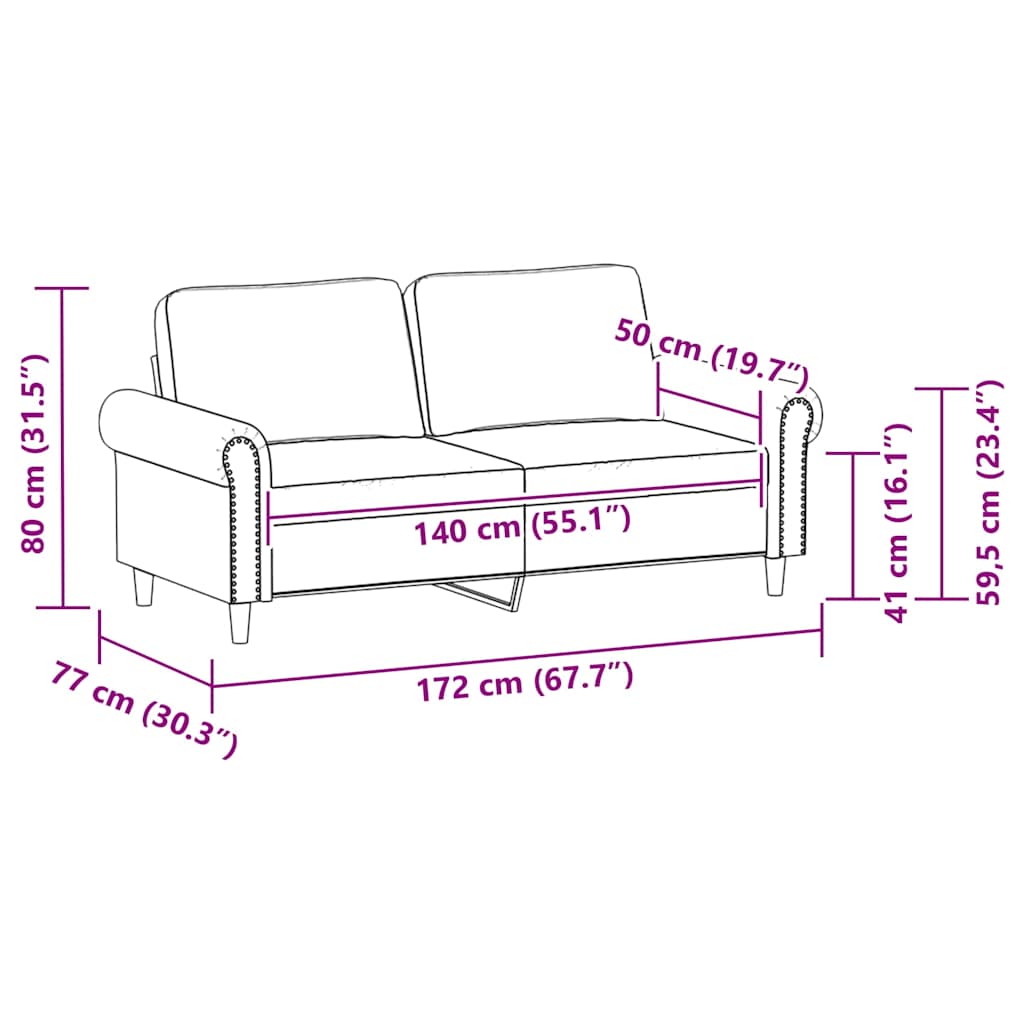 Divano a 2 Posti Nero 140 cm in Similpelle | homemem39
