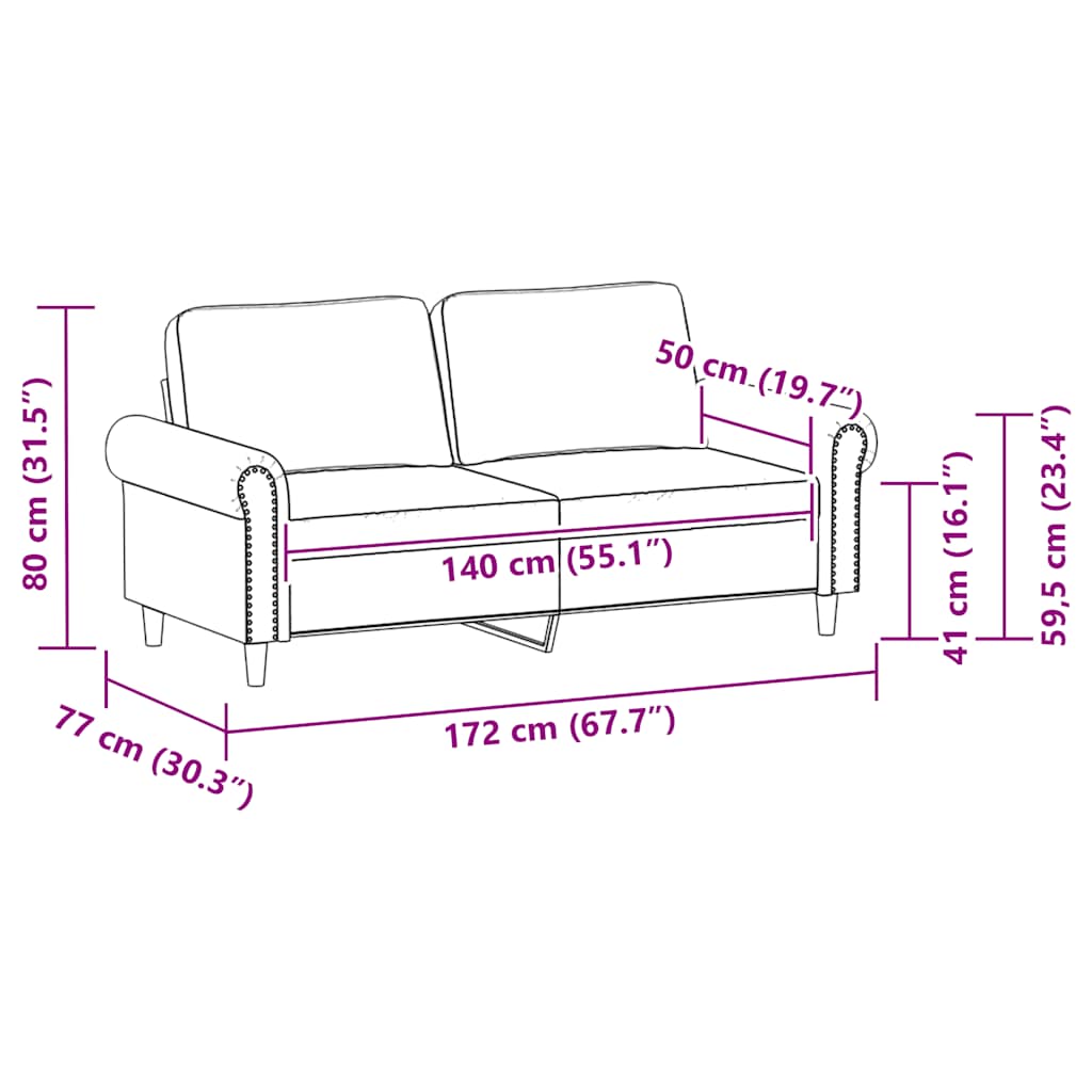 Divano a 2 Posti Rosso Vino 140 cm in Similpelle | homemem39