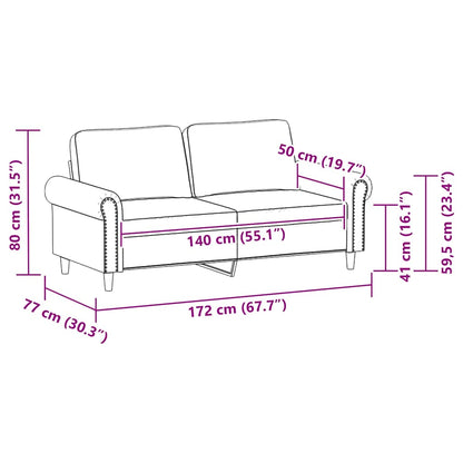 Divano a 2 Posti Cappuccino 140 cm in Similpelle | homemem39