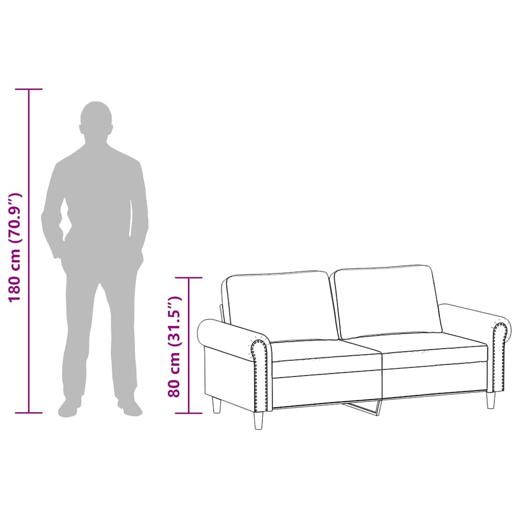 Divano a 2 Posti Cappuccino 140 cm in Similpelle | homemem39