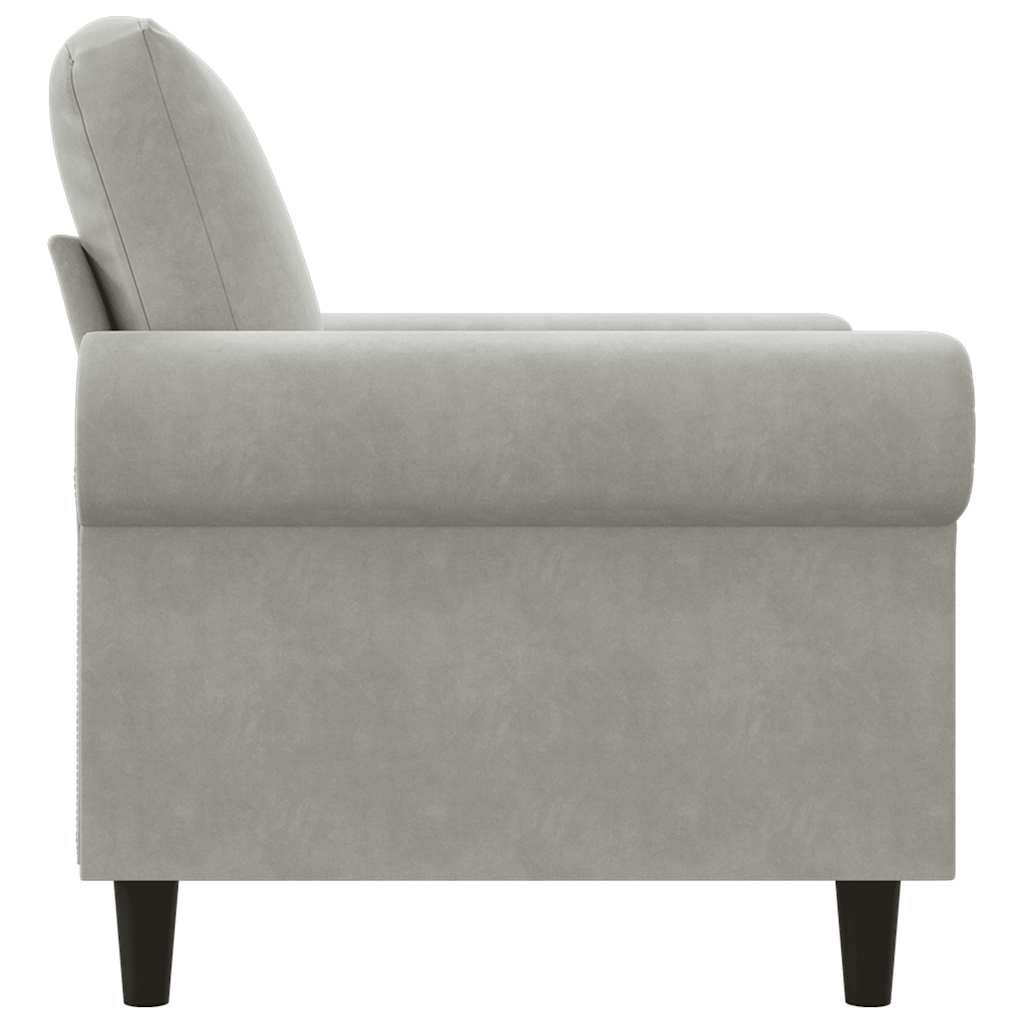 Poltrona Grigio Chiaro 60 cm Velluto