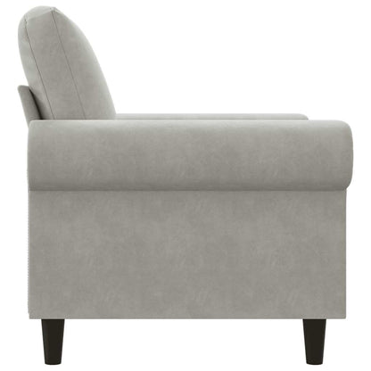 Poltrona Grigio Chiaro 60 cm Velluto