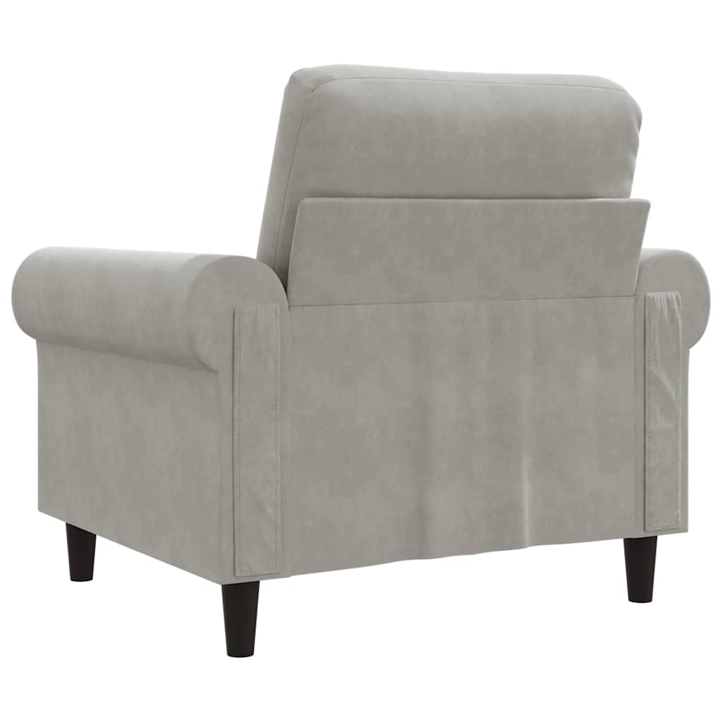 Poltrona Grigio Chiaro 60 cm Velluto