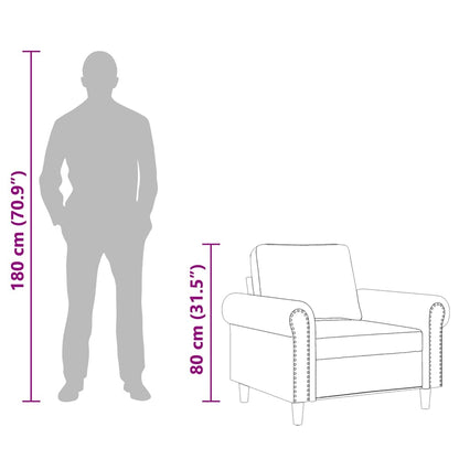 Poltrona Grigio Chiaro 60 cm Velluto