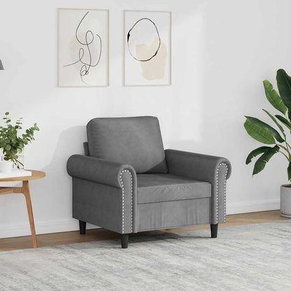 Poltrona Grigio Scuro 60 cm Velluto