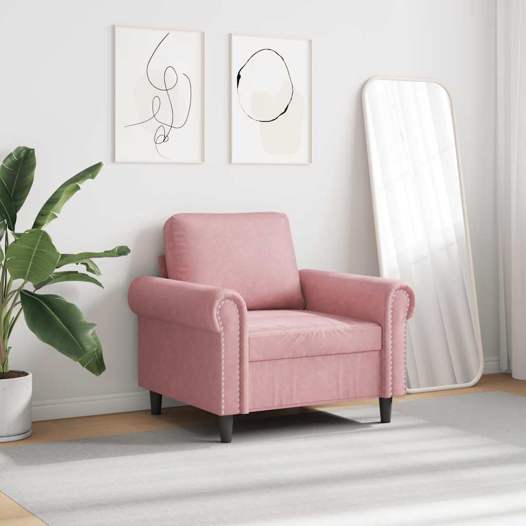 Poltrona Rosa 60 cm Velluto