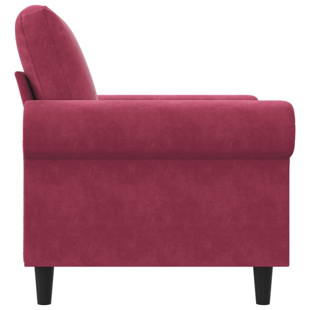 Poltrona Rosso Vino 60 cm Velluto