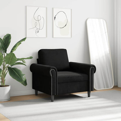 Poltrona Nero 60 cm Velluto