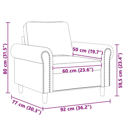 Poltrona Nero 60 cm Velluto