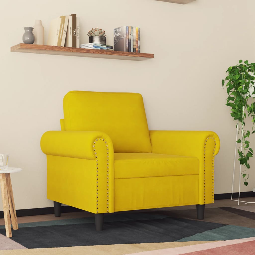 Poltrona Giallo 60 cm Velluto