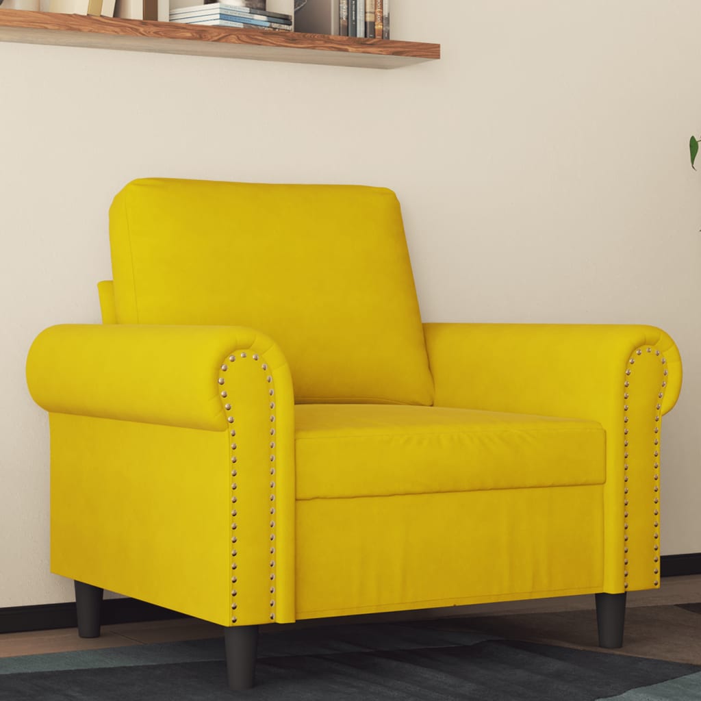 Poltrona Giallo 60 cm Velluto