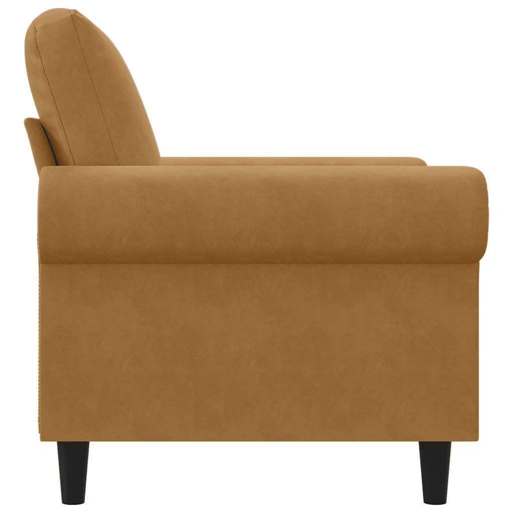 Poltrona Marrone 60 cm Velluto | homemem39