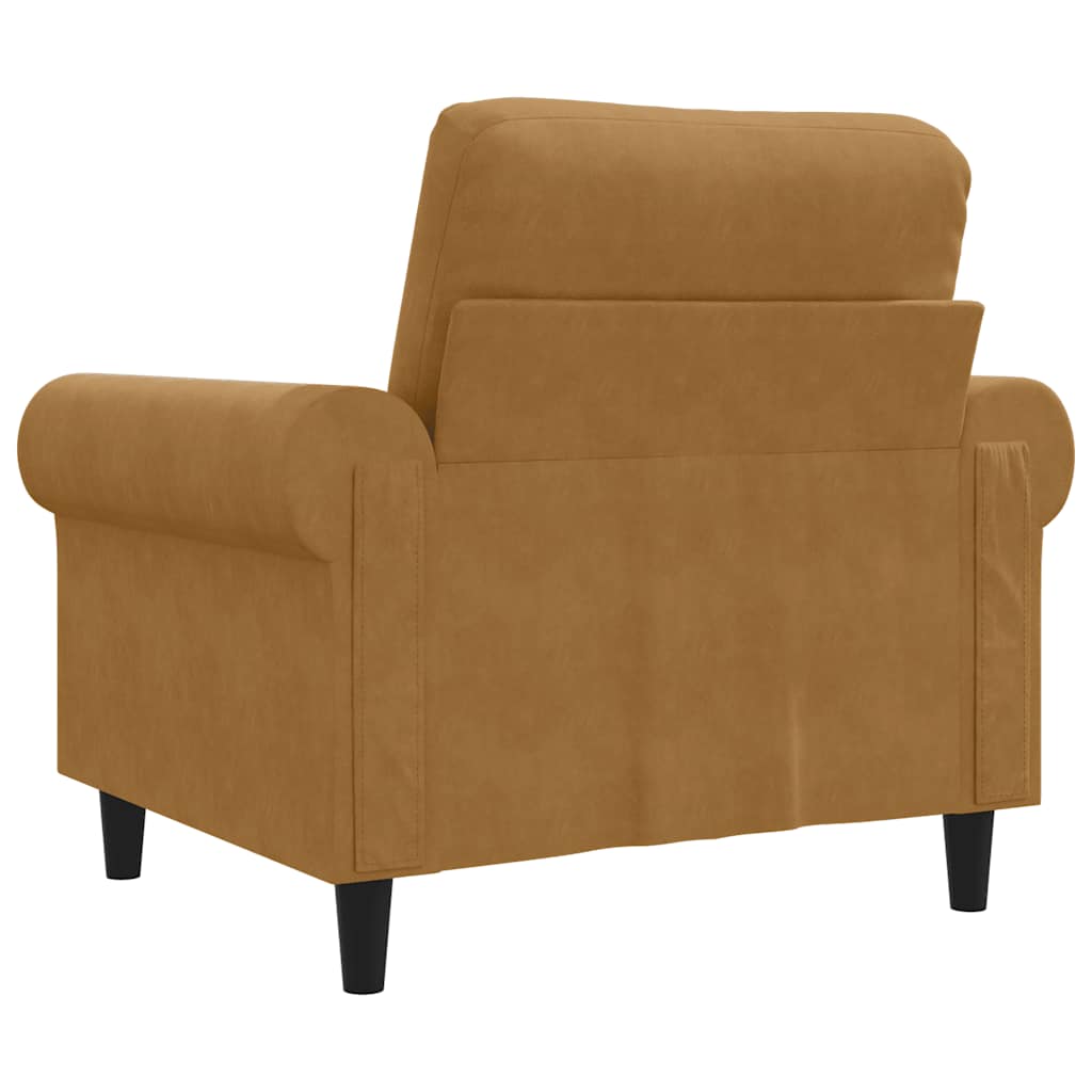 Poltrona Marrone 60 cm Velluto