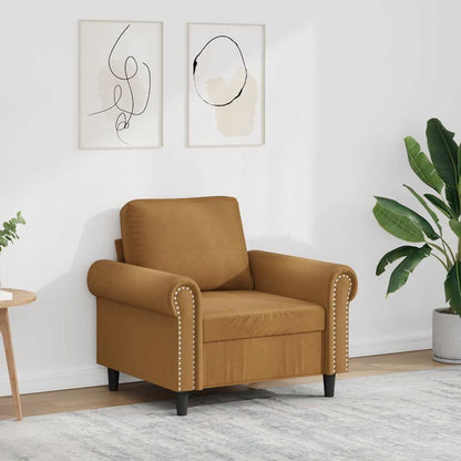 Poltrona Marrone 60 cm Velluto