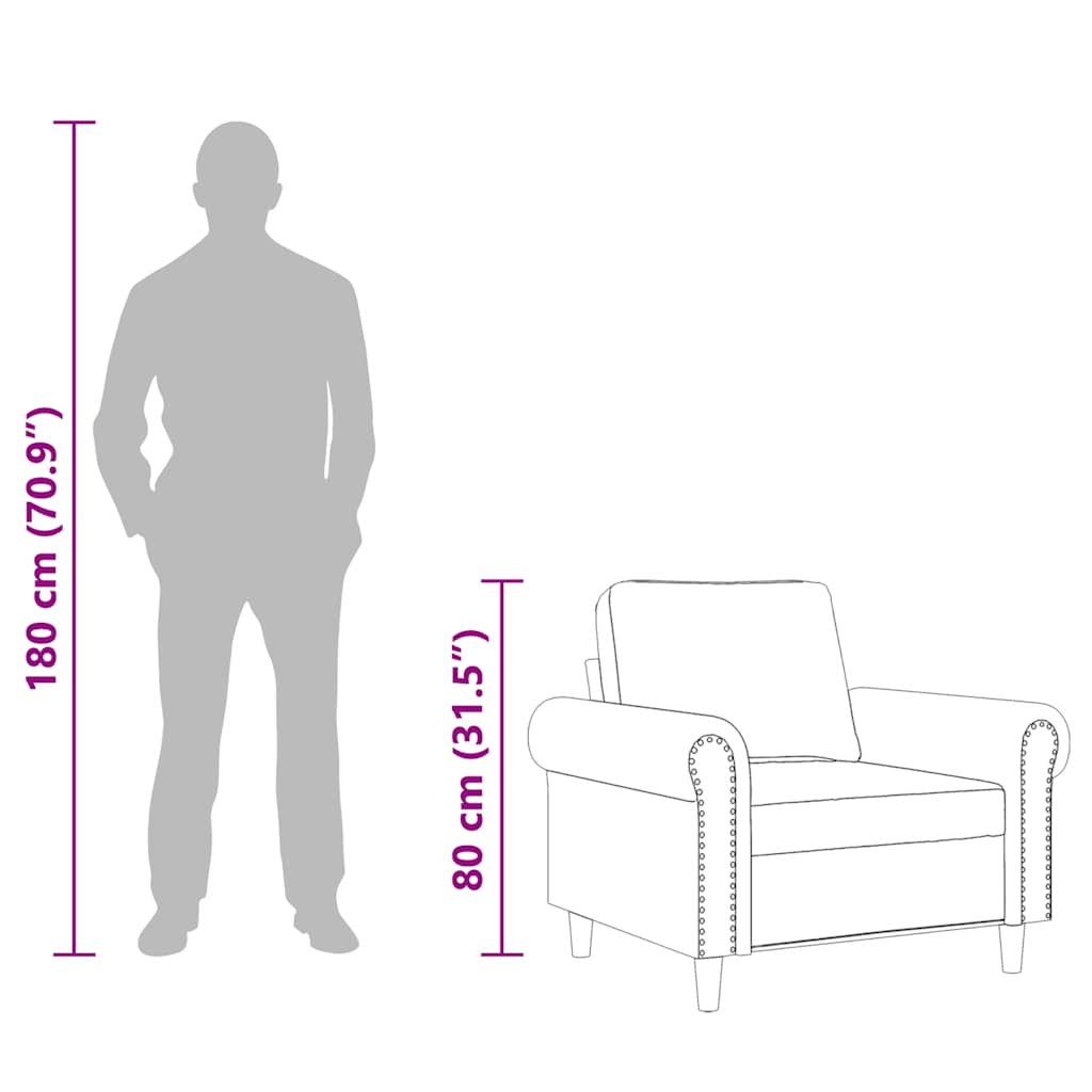 Poltrona Crema 60 cm Velluto