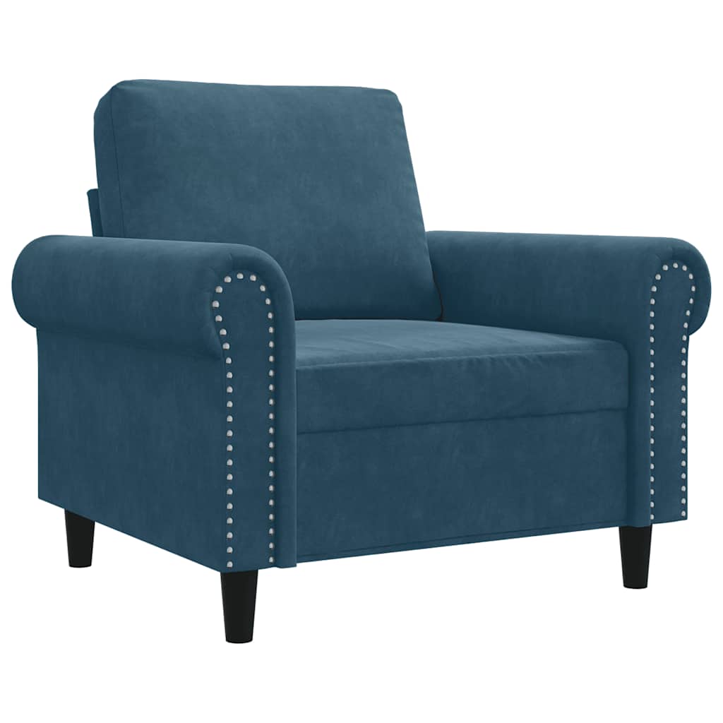 Poltrona Blu 60 cm Velluto