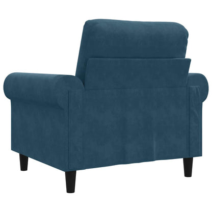 Poltrona Blu 60 cm Velluto