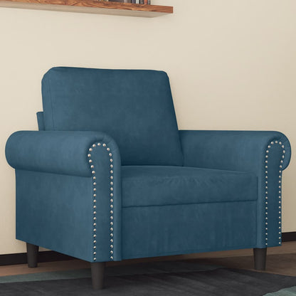 Poltrona Blu 60 cm Velluto