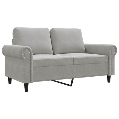 Divano a 2 Posti Grigio Chiaro 120 cm in Velluto