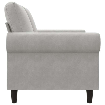 Divano a 2 Posti Grigio Chiaro 120 cm in Velluto