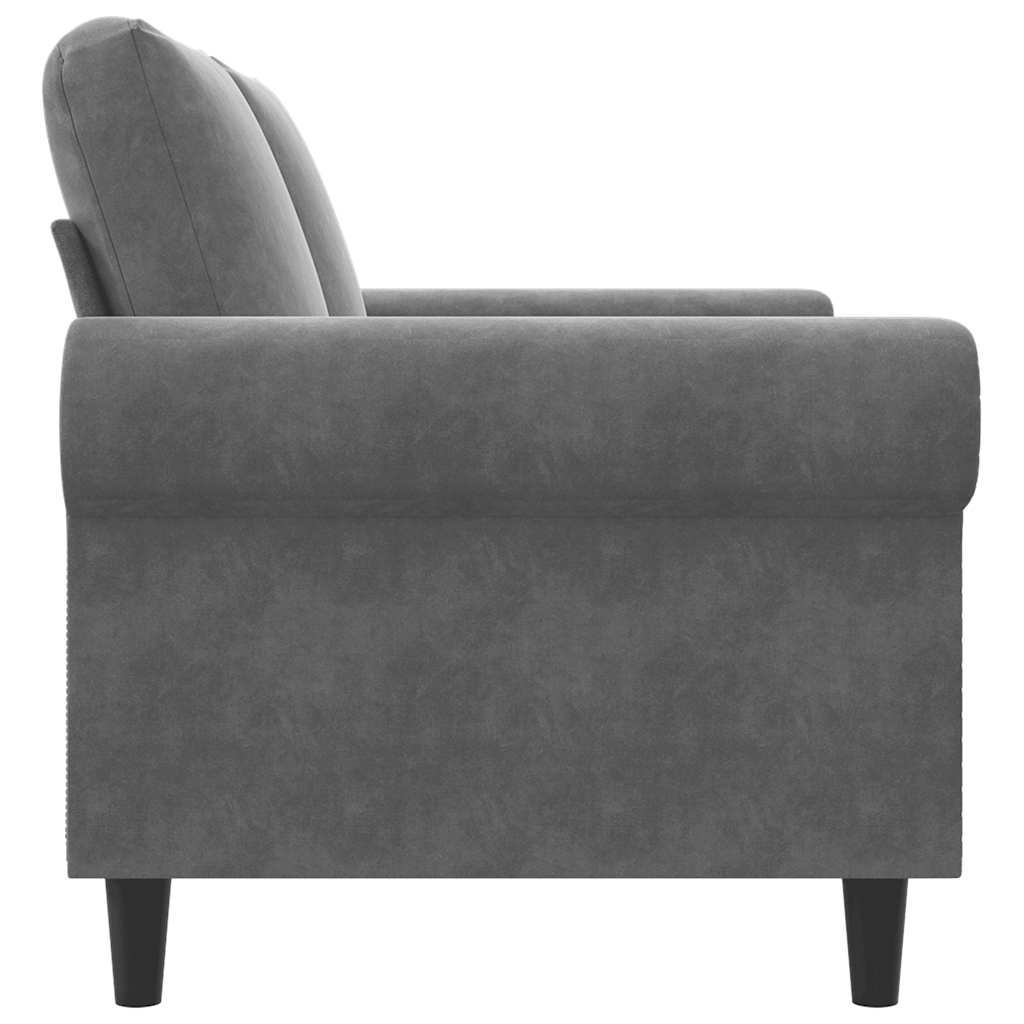 Divano a 2 Posti grigio scuro 120 cm in Velluto