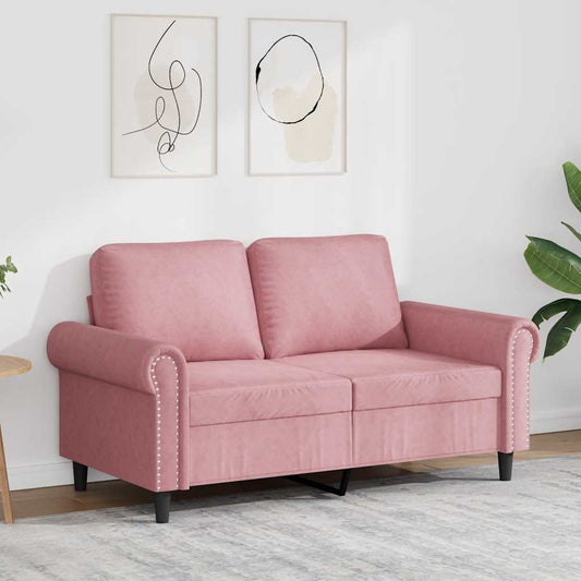 Divano a 2 Posti Rosa 120 cm in Velluto | homemem39