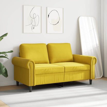 Divano a 2 Posti giallo 120 cm in Velluto