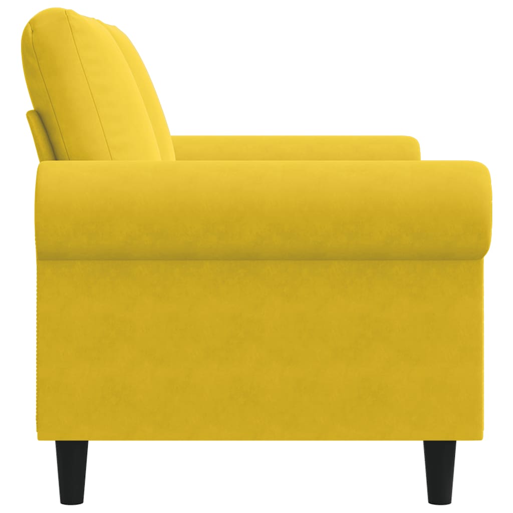 Divano a 2 Posti giallo 120 cm in Velluto