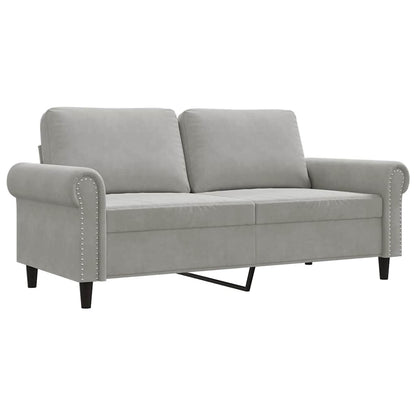 Divano a 2 Posti Grigio Chiaro 140 cm in Velluto