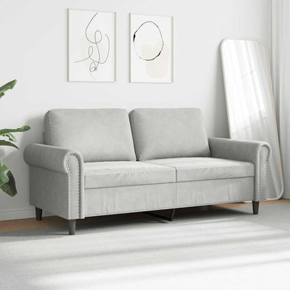 Divano a 2 Posti Grigio Chiaro 140 cm in Velluto