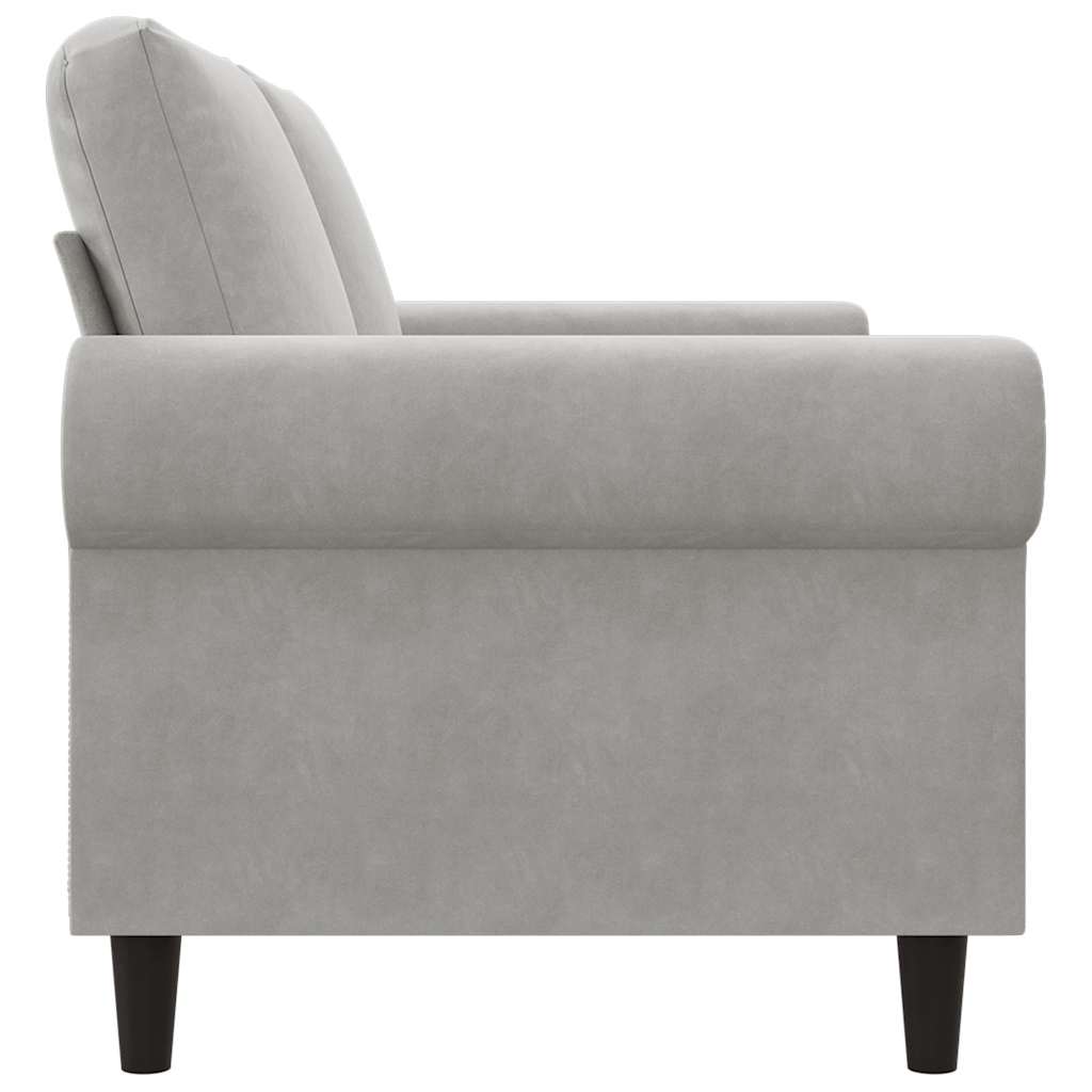Divano a 2 Posti Grigio Chiaro 140 cm in Velluto