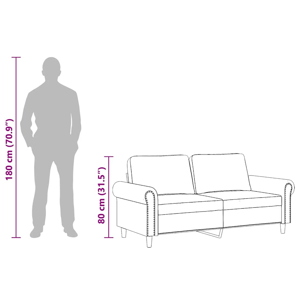 Divano a 2 Posti Grigio Chiaro 140 cm in Velluto | homemem39