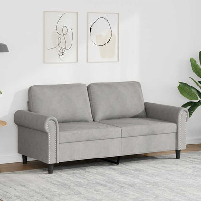 Divano a 2 Posti Grigio Chiaro 140 cm in Velluto