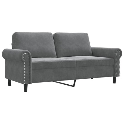 Divano a 2 Posti grigio scuro140 cm in Velluto