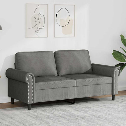 Divano a 2 Posti grigio scuro140 cm in Velluto