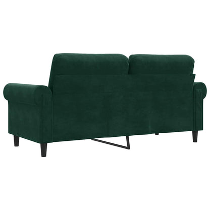 Divano a 2 Posti Verde Scuro 140 cm in Velluto