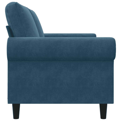 Divano a 2 Posti Blu 140 cm in Velluto