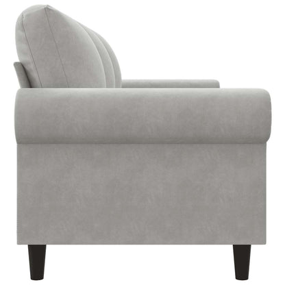 Divano a 3 Posti Grigio Chiaro 180 cm in Velluto
