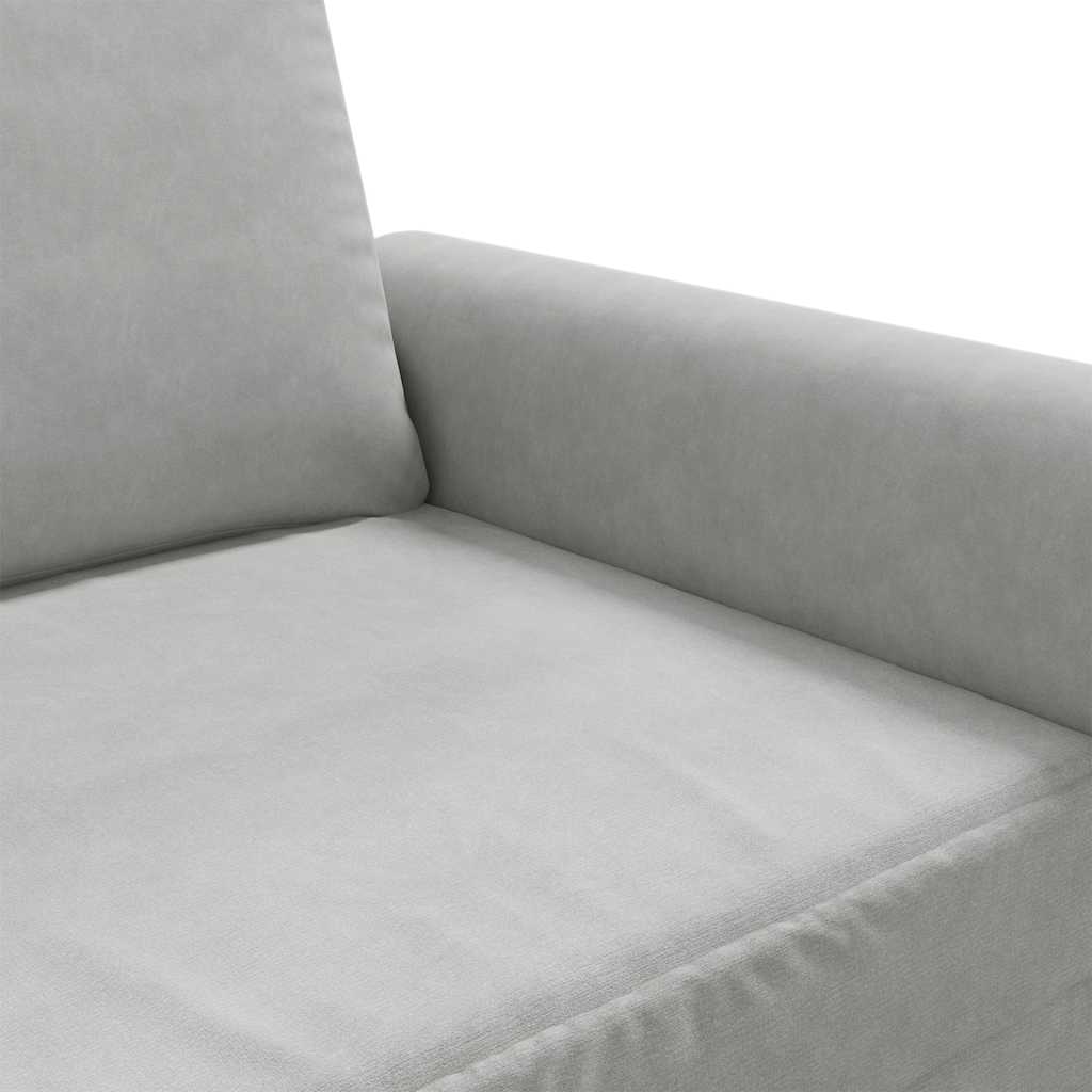 Divano a 3 Posti Grigio Chiaro 180 cm in Velluto