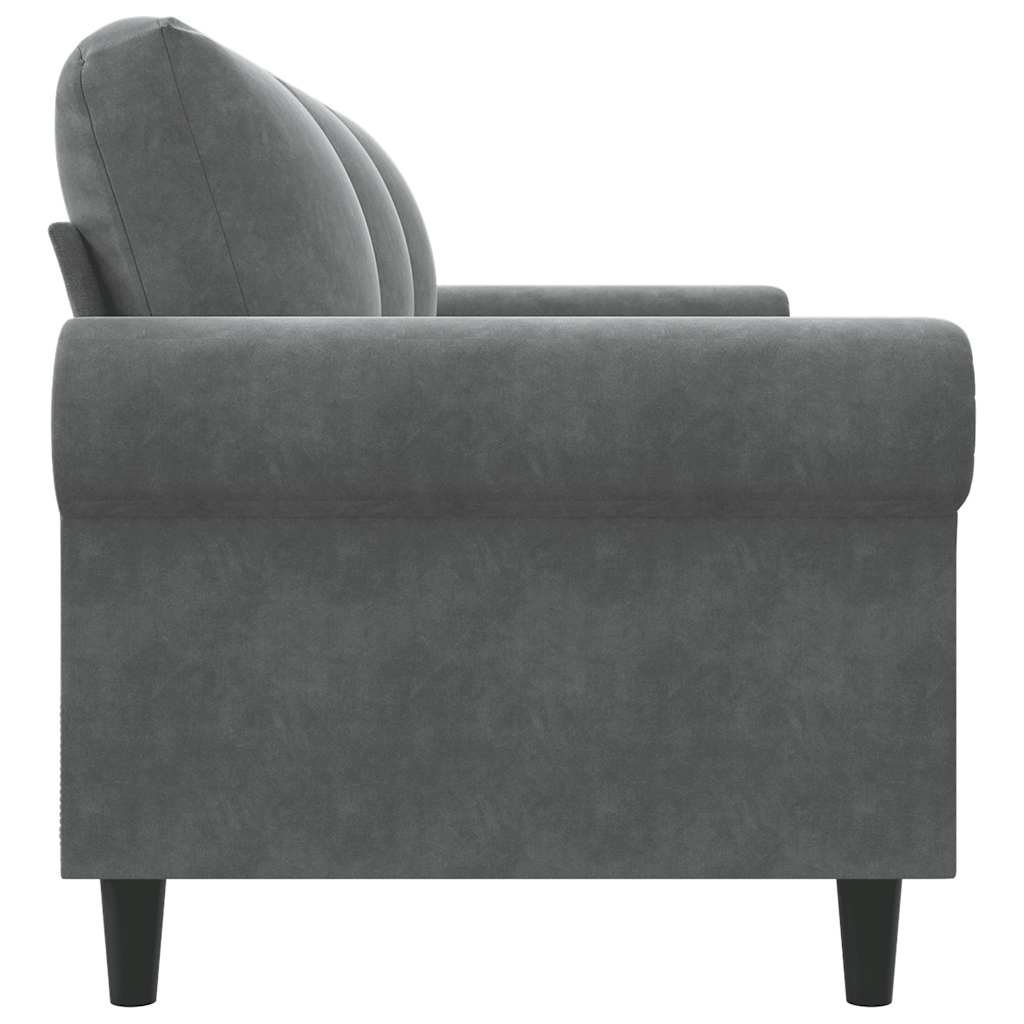 Divano a 3 Posti Grigio Scuro 180 cm in Velluto