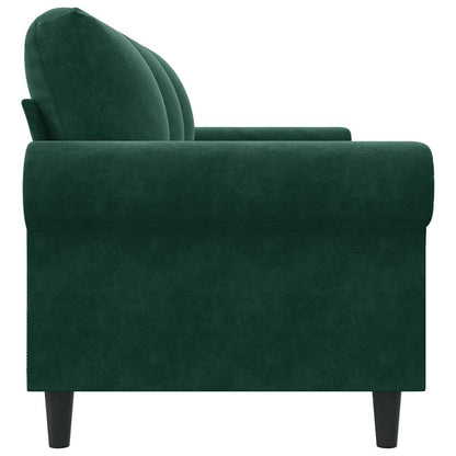Divano a 3 Posti Verde Scuro 180 cm in Velluto