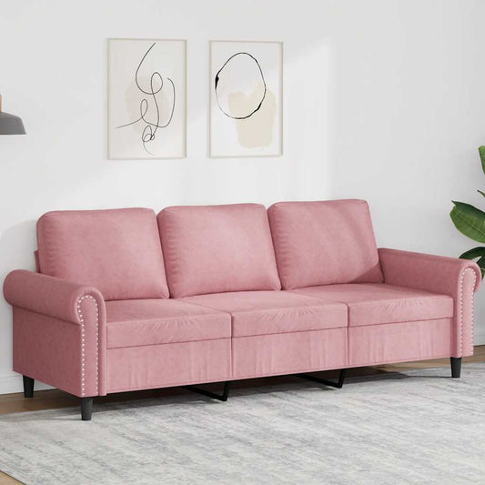 Divano a 3 Posti rosa 180 cm in Velluto | homemem39